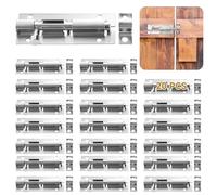Funabridge 20-Piece Stainless Steel Slide Bolt Latch Set, 3-Inch Small Square Barrel Lock For Doors And Windows, Includes Screws