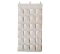Funabridge 24 Pockets Cotton Over The Door Organizer, Beige Fabric Hanging Storage Bag 35 X 17.7 In / 89 X 45 Cm, Classroom Wall Mount For Cell Phone, Combs, Keys