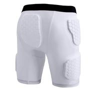 Funabridge 2Xl Padded Compression Shorts, Football And Basketball Protective Gear, Eva Impact Pads, Anti-Collision Pants, White Girdle