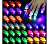 Funabridge 320 PCS Finger LED Lights, 8 Colors Finger Flashlights, Battery Powered Mini Light Up Ring Lamps, Glow in The Dark Party Supplies for Rave Concert Shows