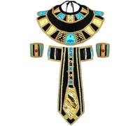Funabridge 4 Pcs Egyptian Costume Accessories Set, Egyptian Collar, Belt, Wristbands, for Pharaoh Cleopatra Theme Party, Halloween Cosplay Costume, Ancient Queen Look, Party Decoration