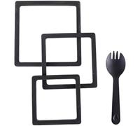 Funabridge Aquarium Decoration, Square Floating Fish Feeding Ring Set with Spoon, 3 Sizes, Prevents Food Spread, Duckweed Control for Guppies