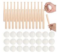 Funabridge Baseball And Bat Set, 48 Pcs, 7.9 In Wood Bats, 2 In Pu Foam Baseball Balls, For, Sports Events And Art Activities