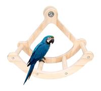 Funabridge Budgie Swing Intelligence Toy, Parrot Toy Pirate Ship with Wooden Rotary Wheel, Swing, 9.06 x 7.48 x 1.18 in, Bird Toy for Engagement and Exercise