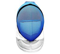 Funabridge Fencing Mask For Epee, Carbon Steel 350N, Blue Mesh, For Adults Or Kids, Adjustable, Breathable, Extended Chin And Neck Guard, Nylon Back Comfort