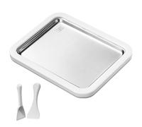 Funabridge Instant Ice Cream Roll Maker, Large 10 X 8 Stainless Steel 304 Plate, Includes 2 Spatulas, Frozen Yogurt Plate