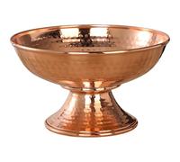Funabridge Large Hand-Hammered Reddish-Brown Copper Alloy Offering Bowl, 8.3 x 4.7 in / 21 x 12 cm, Heavy Duty Pedestal Bowl for Home Use, Pooja Rituals, Decorative Fruit Plate, and Altar Display