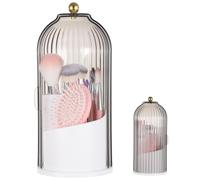 Funabridge Multifunctional Toothbrush Holder With Sliding Lid, Rotatable 3-Slot Organizer For Makeup Brushes & More