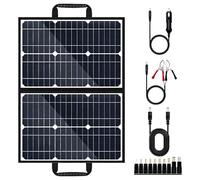 Funabridge Portable Power Station, 42W Foldable Solar Panel Charger with Monocrystalline, Includes Cables and Adaptors, High-Efficiency 22.4x16.6 in Solar Charger for Camping, Emergency
