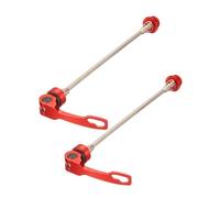 Funabridge Quick Release Skewer Set, Red Aluminum Alloy Lever with Stainless Steel Axle, High-Strength Steel Shaft Core, Front and Rear Wheel Skewer for Road Bike and MTB Bike