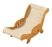 Funabridge Sisal Cat Scratcher Lounge Chair, Extra Large 52 cm Solid Wood Scratch Lounger, Long-Lasting, Non-Shedding, Protects Cat Paws, Brown