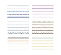 Funabridge Transparent Waterproof Pet Lace Stickers 6 Pcs, Flower Bud Dream Veil Design, for Scrapbooking, Journaling, Gift Wrapping