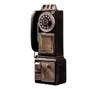 Funabridge Wall Mounted Resin Antique Telephone, Black With Dialer, Local Call And Long Distance Labels, Vintage Decor, Gift For Living Room, Café, Bar, Nostalgia Lovers