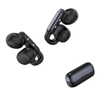 Funabridge Wireless Clip-on Earbuds, Open Earphones Wireless 5.4 with Noise Cancellation Technology, Secure-Fit for Sports, Biking, Running, Long-Lasting Endurance, Clear Calls, Black