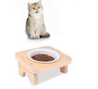 FUNACAY Elevated Cat Food and Water Bowl Set with Stand,15°Tilted Raised Pet Bowlfor Kittens/Puppy with Indoor Cat Food Bowl，Anti-Vomit & Whisker Fatigue Relief, Dishwasher Safe(1 Bowl)