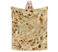 Funacola Fried Lavash Burrito Tortilla Food Texture Throw Blanket Super Soft Warm Bed Blankets for Couch Bedroom Sofa Office Car, Cozy Flannel Plush Blanket Gifts for Girls Boys Teens Adults 60"x50"