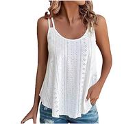 FunAloe Ladies Vest Tops Tank Top Long Sleeveless Tops for Women UK White T Shirt Chiffon Top Camisole Tops Crewneck Comfortable Spaghetti Strap Soles with Shoulders Sole Going Out Work