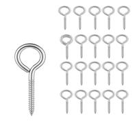 Funananhdd 20 Pack Heavy Duty Eyelet Screw,2.5 Inch Stainless Steel Eyed Screw Hook Kit,Self Tapping Screws,Anti-Rust Eye Bolts for Outdoor Garden,Fixing Wires,Wood