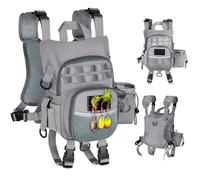 FUNANASUN Ultimate Lightweight Fly Fishing Chest Pack - Water-Resistant Specialized Gear Storage with Quick-Access Design for Streamside Adventures, Grey, Fashional