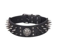 FUNAT Anti Bite Rivet Dog Collar, Mighty Pointed Nail Medium Sized Pet Collar, Bulldog Law Dog Collar, Dog Collar With Studs Suitable for Medium to Large Dogs