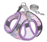 FUNAT Dog Harness All Weather Mesh Reflective, Pet Chest Harness, Summer Breathable Mesh Dog Leash, Easy Walk Dog Harness for Walking Running Training