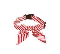 FUNAT Dog Plaid Collar Dog Bow Tie, Swallowtail Butterfly Dog Collar, Christmas Pet Collar, The Red and White Striped Collar Is Suitable for Medium to Large Dogs