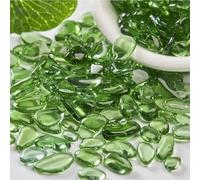 FUNAT Green Glazed Original Stone Fish Tank Decorative Flower Pot Paving Stone, Aquarium Glass Stone Pebbles for Healing, Plants, Succulents, Aquariums, Decoration