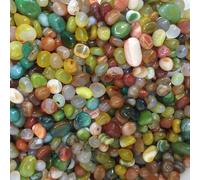 FUNAT Natural Colorful Agate Crushed Stone 200g, Yuhua Stone Agate Gravel Decoration Fish Tank Bonsai DIY Handmade Gravel