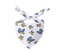 FUNAT Pet Saliva Towel Dog Cat Triangular Scarf, Butterfly and Bee Decorative Scarf, Polyester Cat Bib Bandanas