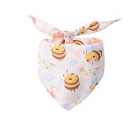 FUNAT Pet Saliva Towel Dog Cat Triangular Scarf, Butterfly and Bee Decorative Scarf, Polyester Cat Bib Bandanas