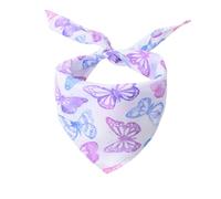 FUNAT Pet Saliva Towel Dog Cat Triangular Scarf, Butterfly and Bee Decorative Scarf, Polyester Cat Bib Bandanas