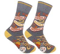 FUNATIC 1 Tequila 2 Tequila 3 Tequila Floor Socks for Men Women, Let's F'n Go!, 6-12