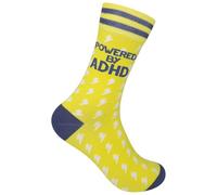 FUNATIC Crazy Socks with Funny Sayings - Novelty Gifts for Men, Women, Teens, Mom, Dad, Powered By Adhd, 4.5-12 UK