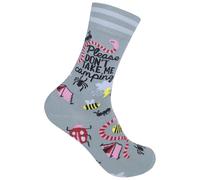 FUNATIC Please Don't Take Me Camping Funny Nature Socks for Women Men, Please Don't Take Me Camping, 6-12