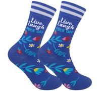FUNATIC Unisex's Live, Laugh, F Off Novelty Socks, 6-12