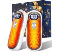 Funaudio Hand Warmers Rechargerable 2 Pack - 6000mAh Electric AI Handwarmers with LED Display, 5-Level, 2 in 1 Portable Heater, Warm Gifts for Women/Men/Golf/Camping/Hunting/Travel/Outdoor/Indoor