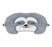 FUNAUPGO Cute Sloth Sleep Mask Eye Mask Funny Animal Sleeping Mask Soft Plush Blindfold Travel Eye Cover Eyeshade for Kids Adults Girls Boys Women Men (Sloth, Grey)