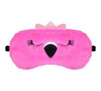 FUNAUPGO Funny Flamingo Sleeping Mask Eye Mask Cute Animal Sleep Mask Soft Plush Blindfold Travel Eye Cover Eyeshade for Kids Adults Girls Boys Women Men (Flamingo, Hot Pink)