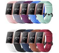 FunBand Strap Compatible with Fitbit Charge 3/Charge 4 Strap Bands,Classic Edition Soft Silicone Sport Adjustable Replacement Accessory Bracelet Straps Compatible with Fitbit Charge 3/Charge 4