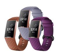 FunBand Strap Compatible with Fitbit Charge 3/Charge 4 Strap Bands,Classic Edition Soft Silicone Sport Adjustable Replacement Accessory Bracelet Straps Compatible with Fitbit Charge 3/Charge 4
