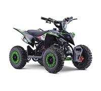 FunBikes Excite 50cc Premium Green Kids Mini Petrol Quad Bike - 2-Stroke Engine, Easy Pull Start, Twin-Muffler Exhaust, 6" Off-Road Tyres, Disc Brakes