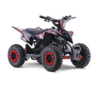 FunBikes Excite 50cc Premium Red Kids Mini Petrol Quad Bike - 2-Stroke Engine, Easy Pull Start, Twin-Muffler Exhaust, 6" Off-Road Tyres, Disc Brakes