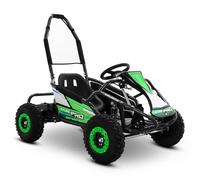 FunBikes Funkart PRO 1000W 48v 12ah SLA Green Kids Electric Go-Kart - 48V, 2-Speed, Full Suspension, Adjustable Seat