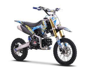 Funbikes M2R Racing KXF125 120cc Blue Pit Bike 2025 Model - 14/12 Wheels - Mid-Size Off Road Dirt Bike for Teens - Hydraulic Suspension