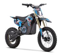 Funbikes MXR 1800w 48v Lithium Blue Kids Electric Dirt Bike - 2025 Model - Brushless Motor - 14/12 Wheels - 68cm Seat Height