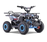 FunBikes Ranger 1000W Premium Nardo Grey/Blue Kids Electric Mini Quad Bike - 36V Hi-Torque Motor, 3 Speed Modes (Up to 13mph), LED Headlights, Disc Brakes, Removable Battery