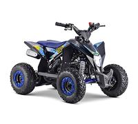 Funbikes T-Max Roughrider 90cc Mid-Size Petrol Quad Bike for Kids (Blue) - Auto Rev-and-Go, Electric Start, Restrictable Throttle, Lights & Disc Brake (Blue)