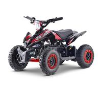 FunBikes Toxic 1000W Kids Electric Mini Quad Bike - 36 V Hi-Torque Motor, 3 Speed Modes (Up to 20 km/h), Disc Brakes, Headlights & Battery Gauge | Boxed, Partial Assembly Required (Red)