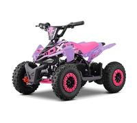 Funbikes Toxic Pink Kids Mini Quad - 50cc Petrol | Off-Road Children’s ATV | Pull Start, 3 Disc Brakes, 6” Wheels & Reinforced Frame | CE Approved