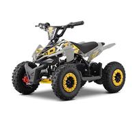 Funbikes Toxic Yellow Kids Mini Quad - 50cc Petrol | Off-Road Children’s ATV | Pull Start, 3 Disc Brakes, 6” Wheels & Reinforced Frame | CE Approved